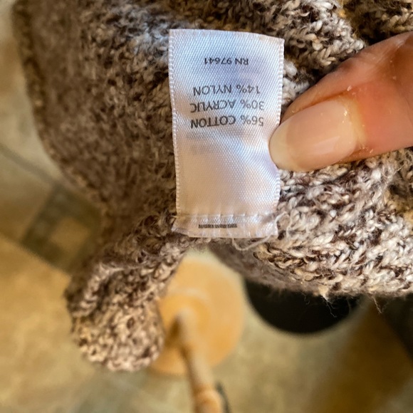 J Jill Medium Brown & Beige Boxy Front Pocket Pullover Sweater - Picture 5 of 5